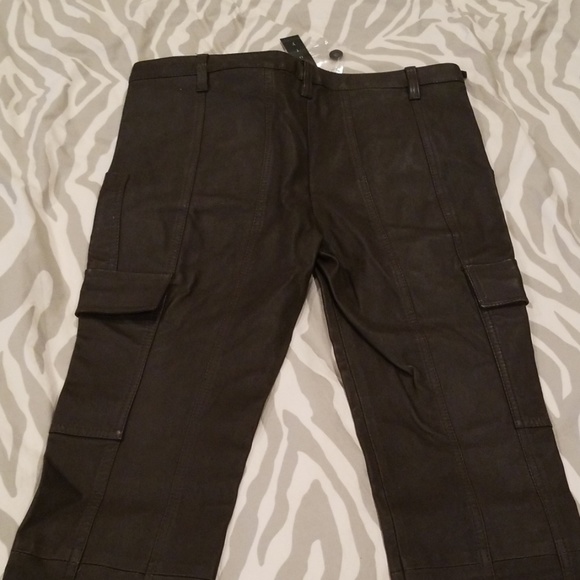 Theory NWT Deep Chocolate Leather Cargo Pants 8 - Picture 4 of 5